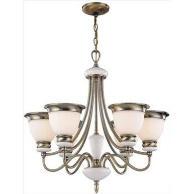 6 Light Chandelier By Lite Source - LS-18426AB/FRO