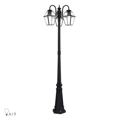 Westover 3 Light Outdoor 3 Head Post Lantern 80.13 x 24.75 Inches by Livex - 21863-04