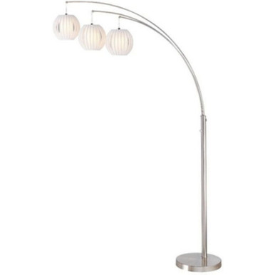 Deion Three Light Arch Lamp 44 Inches Wide by 90 Inches High by Lite Source - LS-8871PS/WHT