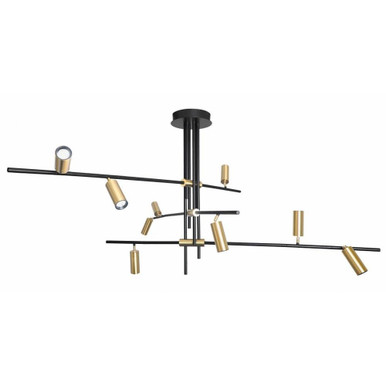Spartan 72W 9 LED Oversized Pendant by Abra - 10051PN-MB.GLD-Spartan