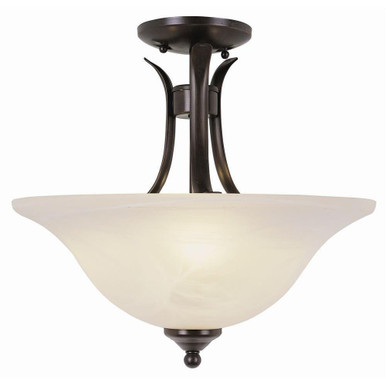 2 Light 15 Inch Wide Semi Flush Mount by Trans Globe 9286 ROB