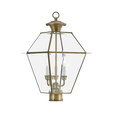 Westover 3 Light Outdoor Post Top Lantern 12 x 21.5 Inches by Livex  - 2384