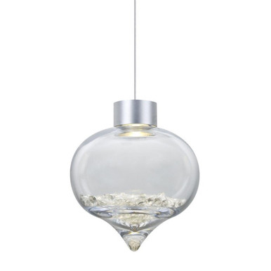 Terra 6W 1 LED Small Pendant with Flat Canopy by Besa - 1XT-TERRACL-LED-SN