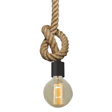 Solo Rope 1 Light Mini Pendant by Besa - 1JT-SOLO-BK