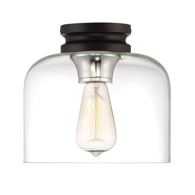 Ezra 1 Light 9 Inch Wide Flush Mount by Designers Fountain - 1261-bk