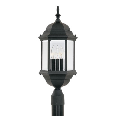 Devonshire  Three Light Outdoor Post Lantern by Designers Fountain - 2986-bk