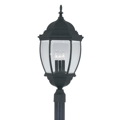 Triverton  Three Light Outdoor Post Lantern by Designers Fountain - 2446-bk