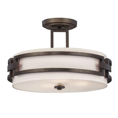 Del Ray 3 Light 17.5 Inch Wide Semi Flush Mount by Designers Fountain - 83811-fbz