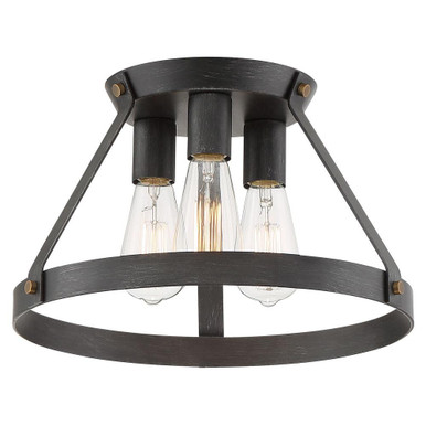 Wicker Park 3 Light 15 Inch Wide Semi Flush Mount by Designers Fountain - d212m-sf-wp