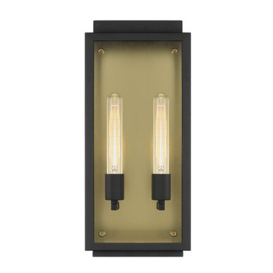 Twilight 2 Light Outdoor Wall Lantern by Designers Fountain - D275M-8EW-BK