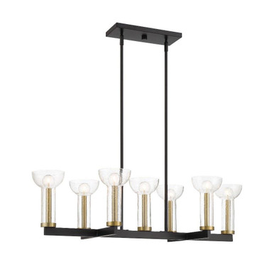 Nova 7 Light Island 9.5 Inch Tall and 38 Inch Wide by Designers Fountain - D283C-IS-MB
