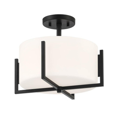 Cambria 2 Light 14.25 Inch Wide Semi Flush Mount by Designers Fountain - D258M-SF-MB