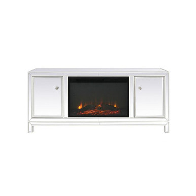 Reflexion 26 Inch Mirrored TV Stand by Elegant Decor - MF701WH-F1