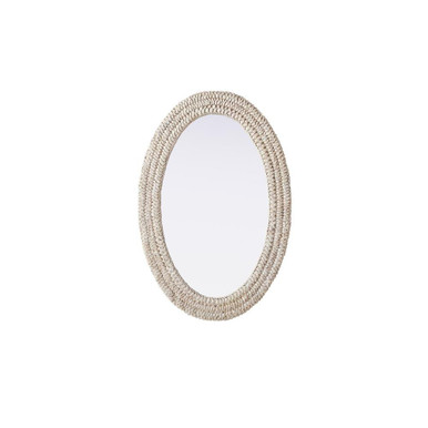Marlowe Oval Cornhusk Mirror 36 Inch Tall and 24 Inch Wide by Elegant Décor - MR4C2436LN