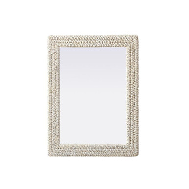 Marlowe Rectangle Cornhusk Mirror 36 Inch X 27 Inch Wide by Elegant Décor - MR4A2736LN