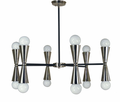 Equinox 12 Light Large Chandelier by Framburg - 3036BN_MBLACK