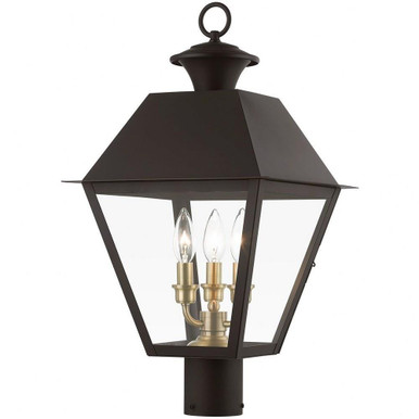 Wentworth 3 Light Large Outdoor Post Top Lantern 22 x 12 In by Livex  - 27219