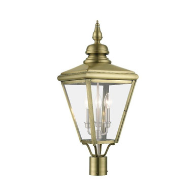 Adams 3 Light Large Outdoor Post Top Lantern 26.75 x 10.63 Inches by Livex  - 27375