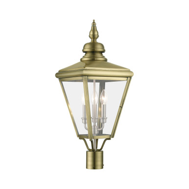 Adams 3 Light Large Outdoor Post Top Lantern 26.75 x 10.63 Inches by Livex - 27375