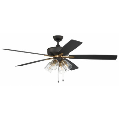 Super Pro 5 Blade Ceiling Fan with Light Kit 60 Inches Wide by Craftmade - S104