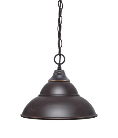1 Light Medium Chain Hung Pendant 10.5 Inch Tall by Toltec - 10-42