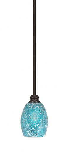 Edge 1 Light Steel Mini Stem Hung Pendant 7.5 Inch Tall by Toltec - 1151-5-7.5