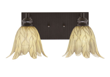 Edge 2 Light Vanilla Leaf Vanity Light by Toltec - 1162-BN-1025