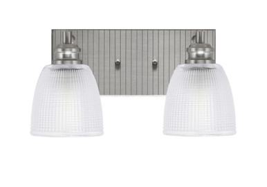 Edge 2 Light Clear Ribbed Glass Vanity Light by Toltec - 1162-BN-500