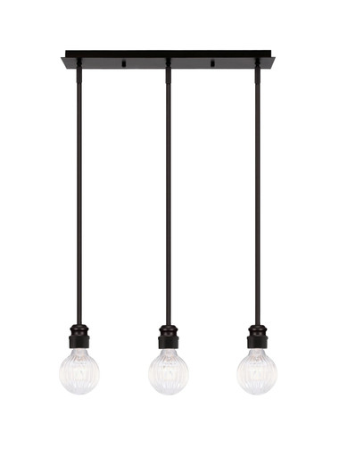 Edge 3 Light Steel Linear Pendant 7.25 Inch Tall by Toltec - 1153-375-725-
