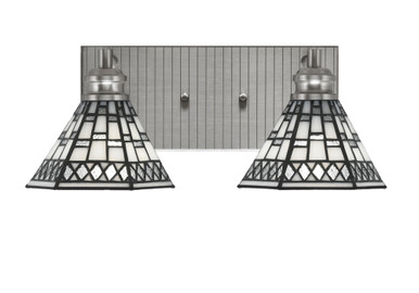 Edge 2 Light Art Glass Vanity Light by Toltec - 1162-BN-9105