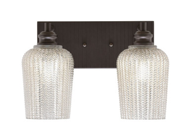 Edge 2 Light Textured Glass Vanity Light by Toltec - 1162-BN-4250
