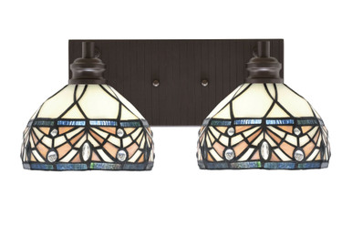 Edge 2 Light Vanity Light 6.75 Inch Tall by Toltec - 1162-BN-9405