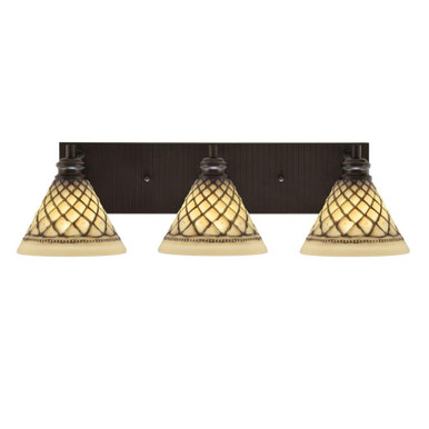 Edge 3 Light Vanity Light 7.25 Inch Tall by Toltec - 1163-ES-7185
