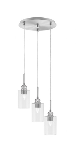 Edge 3 Light Medium Cluster Pendant 14.75 Inch Wide by Toltec - 1173-1475-1175-