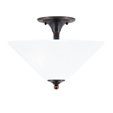 2 Light 16 Inch Wide Glass Semi Flush Mount by Toltec - 121-16
