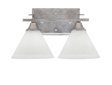 Uptowne 2 Light Muslin Glass Vanity Light 14 Inch Length by Toltec - 132-DG-312