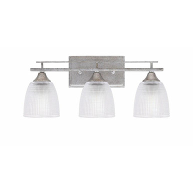 Uptowne 3 Light Ribbed Glass Vanity Light 19.75 Inch Wide by Toltec - 133-AS-500
