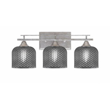 Uptowne 3 Light Down Textured Glass Vanity Light 21 Inch Length by Toltec - 133-AS-4612