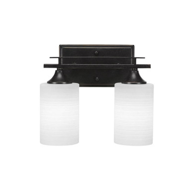 Uptowne 2 Light Matrix Glass Vanity Light 11.25 Inch Length by Toltec - 132--10-1125