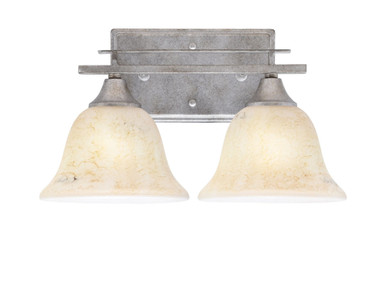 Uptowne 2 Light Vanity Light 14.25 Inch Wide by Toltec - 132-1425-775-1425