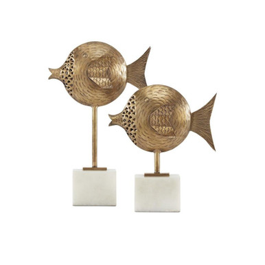Cici 9.5 Inch Fish Sculpture (Set of 2) by Currey Company - 1200-0513