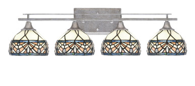 Uptowne 4 Light Art Glass Vanity Light 29.25 Inch Length by Toltec - 134-AS-9485