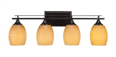 Uptowne 4 Light Linen Glass Vanity Light 27 Inch Length by Toltec - 134--95-27