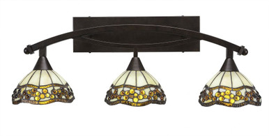 Bow 3 Light Art Glass Vanity Light 29.5 Inch Length by Toltec - 173--105-295