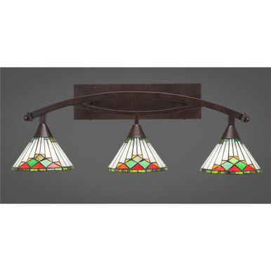 Bow 3 Light Art Glass Vanity Light 29.25 Inch Length by Toltec - 173--1025-2925