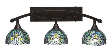 Bow 3 Light Down Glass Vanity Light 29 Inch Length by Toltec - 173--1075-29