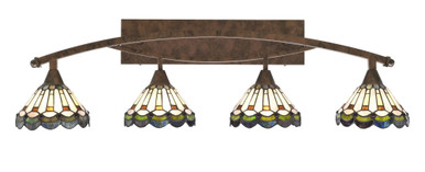 Bow 4 Light Vanity Light 39.75 Inch Length by Toltec - 174-115-93