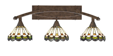 Bow 3 Light Art Glass Vanity Light 28.75 Inch Length by Toltec - 173-11-94