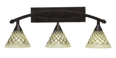 Bow 3 Light Steel Vanity Light 29 Inch Length by Toltec - 173-10-115-29