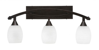 Bow 3 Light Steel Vanity Light 26 Inch Length by Toltec - 173-BN-615